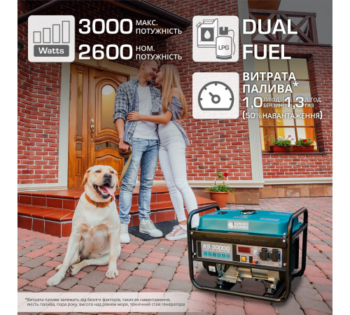 Генератор газобензиновий «Könner & Söhnen» KS 3000G