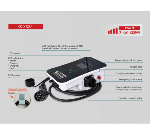 Зарядна станція для електромобіля KS X32/1