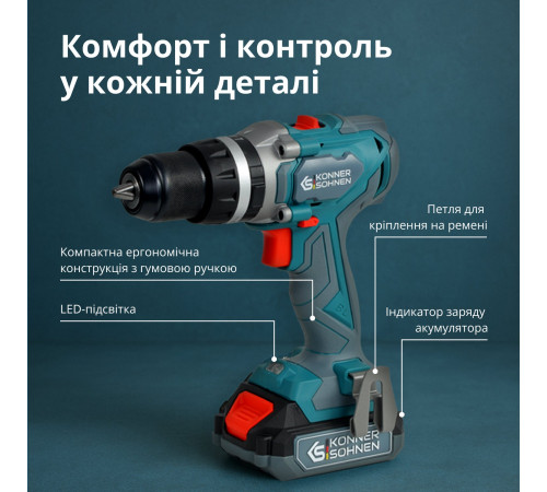 Набір акумуляторного електроінструменту 2-в-1 KS IDISD 20V SET 2