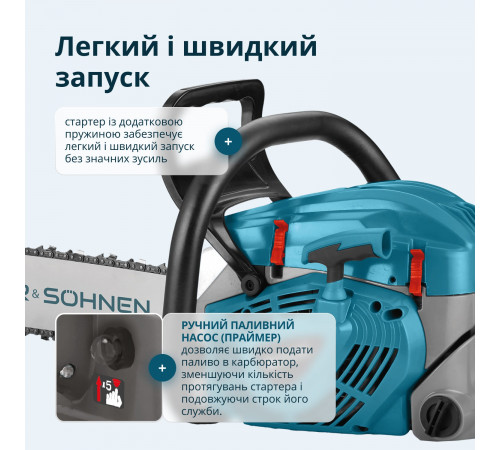 Бензинова пила KS CS40G-20