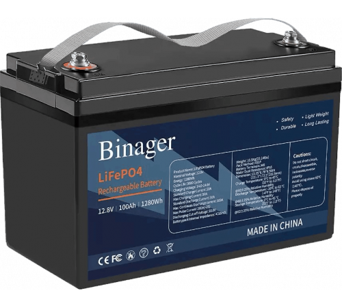 Акумуляторна батарея HS-12,8V100Ah Binager (LiFePO4 12,8V 100Ah 1280Wh)
