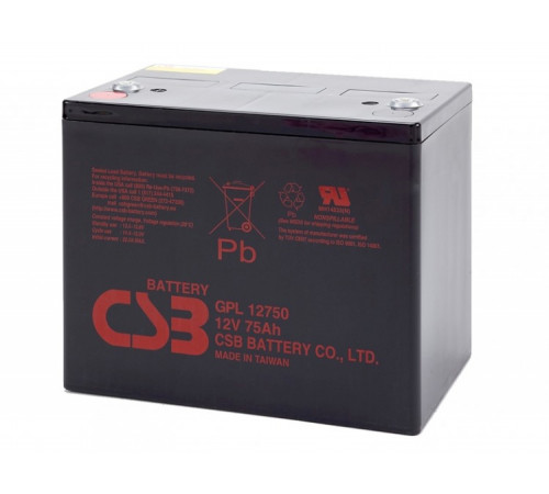 Акумуляторна батарея CSB GPL12750, 12V 75Ah (261х168х215мм) Акумуляторна батарея CSB GPL12750, 12V 75Ah (261х168х215мм)