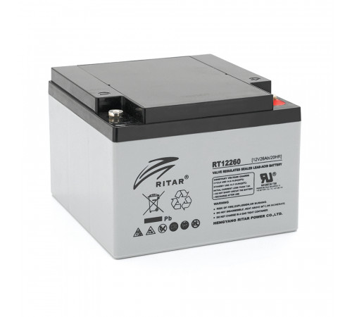 Акумуляторна батарея AGM RITAR RT12260, Gray Case, 12V 26.0Ah (166 х 178 х125 ) Q1 Акумуляторна батарея AGM RITAR RT12260, Gray Case, 12V 26.0Ah (166 х 178 х125 ) Q1