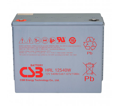 Акумуляторна батарея CSB HRL12540W, 12V 130Ah (343х170х274мм) Акумуляторна батарея CSB HRL12540W, 12V 130Ah (343х170х274мм)