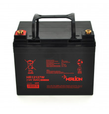 Акумуляторна батарея MERLION HR12127W, 12V 36Ah Black ( 195 х 130 х 155 (167) )