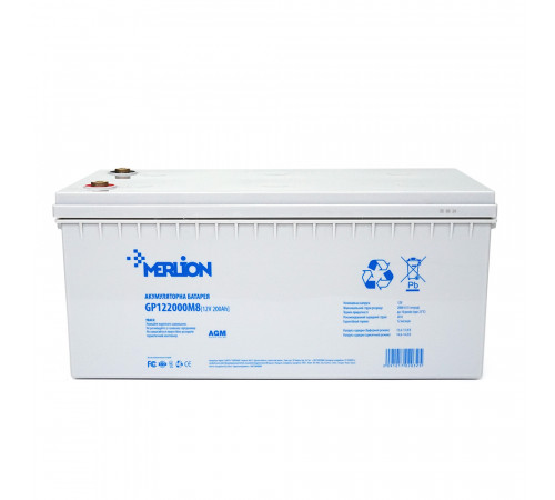 Акумуляторна батарея MERLION AGM GP122000M8 12 V 200 Ah (522 х 240 х 219) Q1/18