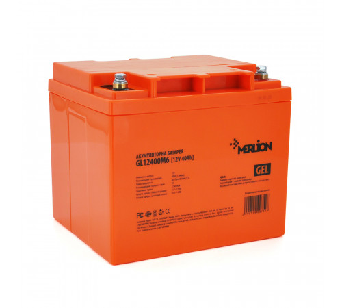 Акумуляторна батарея MERLION GL12400M6 12 V 40 Ah (198 x 165 x 170 ) Orange Q1/96 Акумуляторна батарея MERLION GL12400M6 12 V 40 Ah (198 x 165 x 170 ) Orange Q1/96