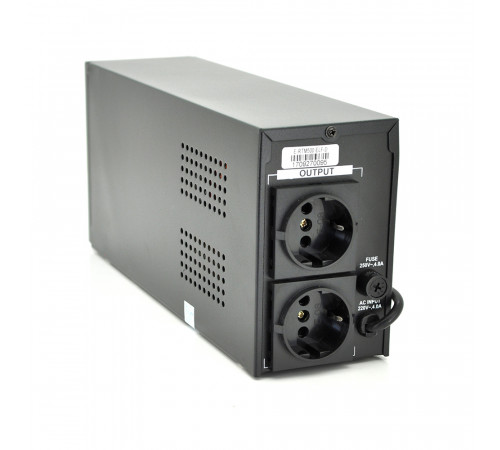 ДБЖ Ritar E-RTM500 (300W) ELF-D, LCD, AVR, 2st, 2xSCHUKO socket, 1x12V7Ah, metal Case. Q4 (370*130*210) 4.8 кг (310*85*140)