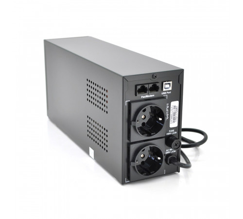 ДБЖ Ritar E-RTM650L-U (390W) ELF-L, LED, AVR, 2st, USB, 2xSCHUKO socket, 1x12V7Ah, metal Case Q4 (370*130*210) 4,8 кг (310*85*140)