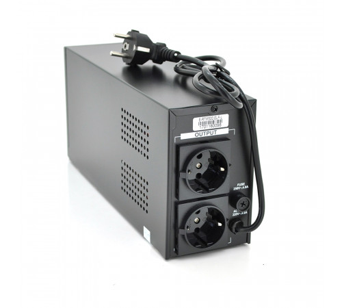 ДБЖ Ritar E-RTM500 (300W) ELF-L, LED, AVR, 2st, 2xSCHUKO socket, 1x12V7Ah, metal Case. Q4 (365*130*210) 4,8 кг (310*85*140)