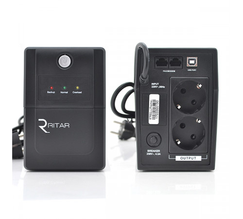 ДБЖ Ritar RTP650L-U (390W) Proxima-L, LED, AVR, 2st, USB, 2xSCHUKO socket, 1x12V7Ah, plastik Case ( 340 x 140 X 205) 4.7 кг Q4