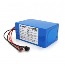 Аккумуляторная литиевая батарея QiSuo 24V 15A с элементами Li-ion 18650, DC: 5.5x2.1мама + разъем T-2HQмама