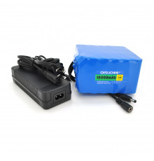 Аккумуляторная батарея литиевая QiSuo 24V 18A с элементами Li-ion 18650 + зарядное устройство 25.2V3A, DC5.5x2.1, (120x110x67mm)