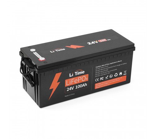 Акумуляторна батарея Li-TIME LiFePO4 24V 100Ач 2560Wh ( 100/100A) 532*207*215мм, 20.41кг