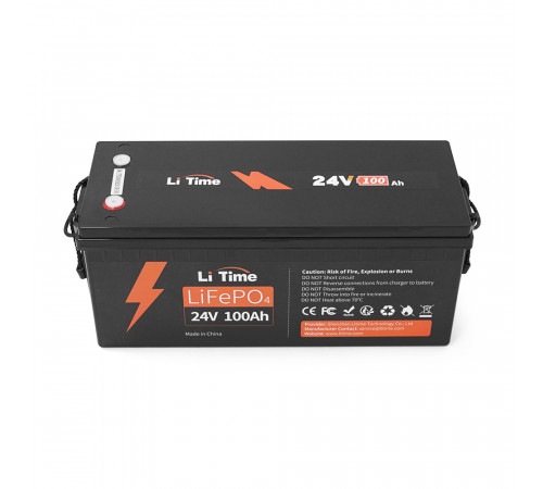 Акумуляторна батарея Li-TIME LiFePO4 24V 100Ач 2560Wh ( 100/100A) 532*207*215мм, 20.41кг
