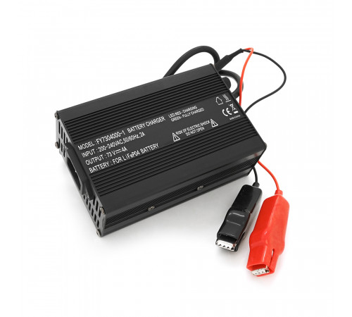 Зарядное устройство для аккумуляторов LiFePo4 60V(73V),20S,4A, + крокодилы,135x90x50mm