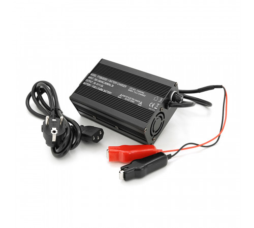 Зарядний пристрій для акумуляторів LiFePo4 48V(58,4V),16S,5A, крокодили,135x90x50mm