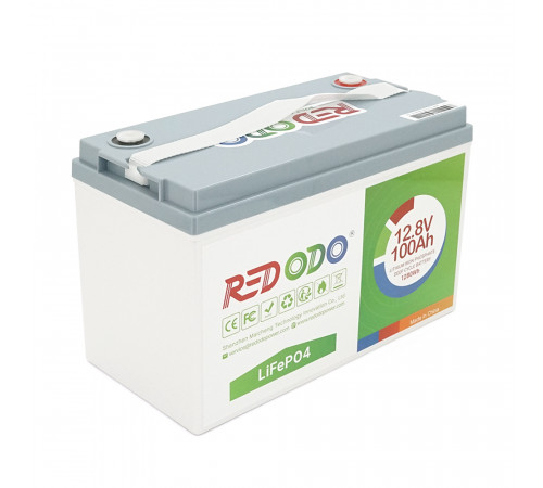 Акумуляторна батарея LiFePO4 Redodo 12V 100Ah Self-heating, 1280Wh, BMS 100A, 329*172*214мм
