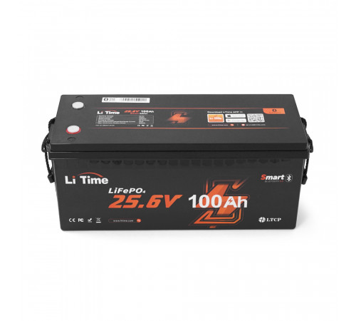 Акумуляторна батарея LiFePO4 Litime 24V 100Ah BT, 1200Wh, BMS 100A, 532*207*215мм