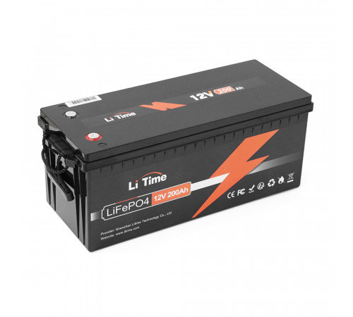 Акумуляторна батарея LiFePO4 Litime 12V 200Ah, 2560Wh, BMS 100A, 532*207*215мм