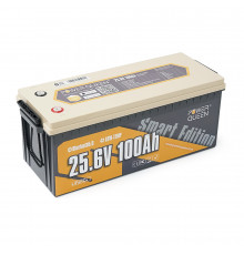 Акумуляторна батарея LiFePO4 Power Queen 24V 100Ah BT, 2560Wh, BMS 100A, 532*207*215мм