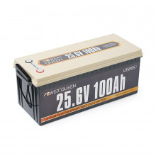 Акумуляторна батарея LiFePO4 Power Queen 24V 100Ah, 2560Wh, BMS 100A, 532*207*215мм