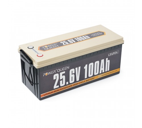 Акумуляторна батарея LiFePO4 Power Queen 24V 100Ah, 2560Wh, BMS 100A, 532*207*215мм