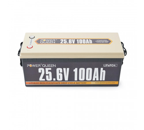 Акумуляторна батарея LiFePO4 Power Queen 24V 100Ah, 2560Wh, BMS 100A, 532*207*215мм