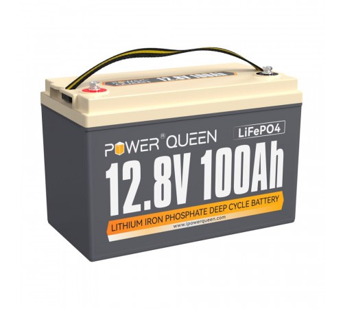 Акумуляторна батарея LiFePO4 Power Queen 12V 100Ah H190, 1280Wh, BMS 100A, 385*177*188мм