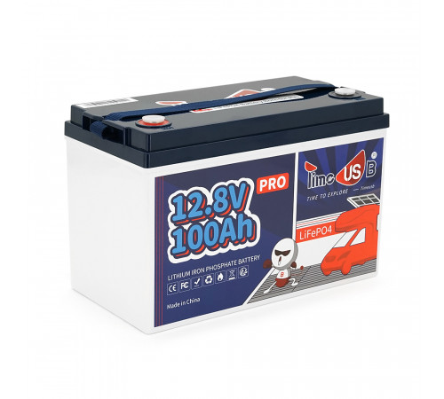 Акумуляторна батарея LiFePO4 Timeusb 12V 100Ah Pro, 1280Wh, BMS 100A, 330*172*216мм