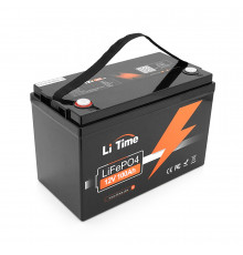 Акумуляторна батарея Li-TIME LiFePO4 12.8 100Ач 1280Wh,(100/100A) M8, 170*198*166mm