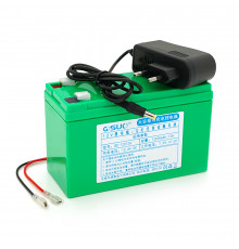 Аккумуляторная литиевая батарея QiSuo 12 V 12A с элементами Li-ion 18650 (150X65X94) вес 964 грамм + зарядное устройство 12,6V 1A