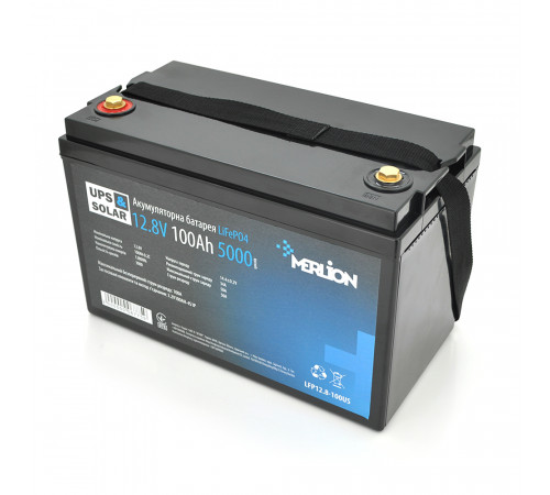 Літій-залізо-фосфатний акумулятор Merlion LiFePO4 12.8V 100AH,(330x173x220), до 5000 циклів