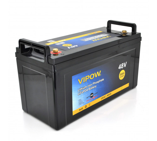 Аккумуляторная батарея Vipow LiFePO4 51,2V 30Ah со встроенной ВМS платой 40A, 48V (550*210*220)