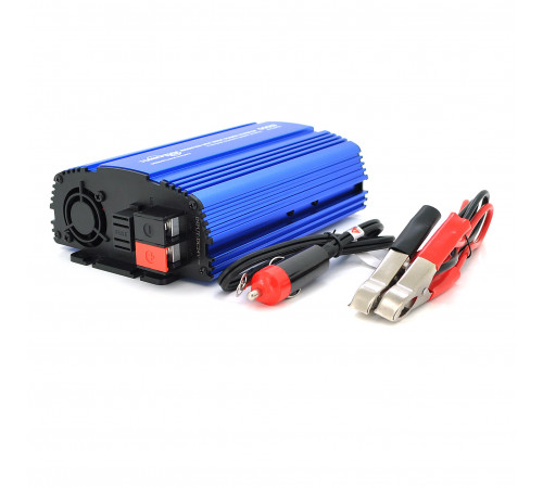 Инвертор напряжения Tommatech MS-600, 24V/220V, 600W с аппроксимированной синусоидой, 1Shuko, USB, клеммные провода, АЗУ+ зажимы, Q15