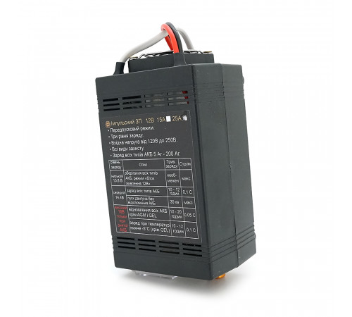 ЗУ для авто/мото акумуляторів MW-IZU12-25A 12V з амперметром та регулятором струму до 25А, 150-250V, три рівні заряду (13,8;14,4;16,2V)