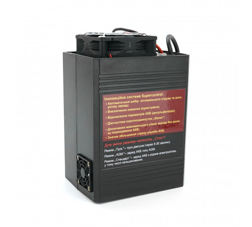 Пуско-зарядне ЗУ РОБОТ-60 для акумуляторів 12/24V (5-600Ah) (MF, WET, AGM, GEL, CA/CA), 160-245V, Струм заряду 40А, крокодили в комплекті