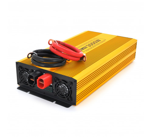 Інвертор напруги Mexxsun MXSPSW-3000, 12V/220V, 3000W з правильною синусоїдою, 2 Shuko, клемні дроти, Q2