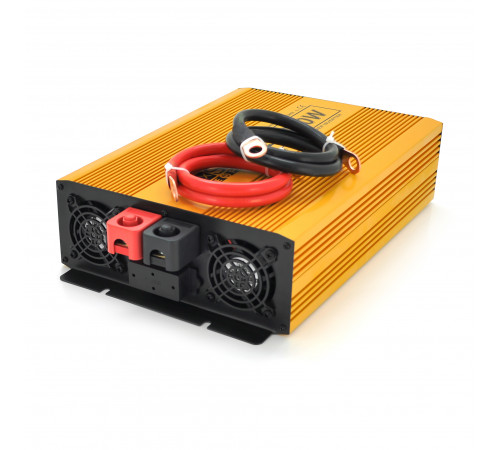 Інвертор напруги Mexxsun MXSPSW-2000, 12V/220V, 2000W з правильною синусоїдою, 2 Shuko, клемні дроти, Q2