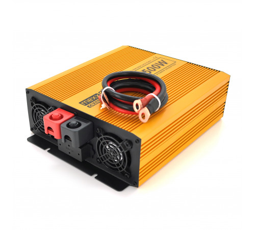 Инвертор напряжения Mexxsun MXSPSW-1500, 12V/220V, 1500W с правильной синусоидой, 2 Shuko, клеммные провода, Q4