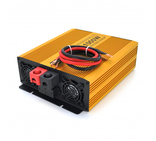 Інвертор напруги Mexxsun MXSPSW-1000, 12V/220V, 1000W з правильною синусоїдою, 2 Shuko, клемні дроти, Q4