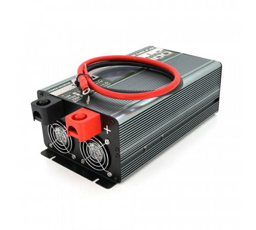 Інвертор напруги Demuda DMDPSW-1000W, 12V/220V, 1000W з правильною синусоїдою, 2 універсальні розетки, 2 USB, Rj 45, клемні дроти, Q6
