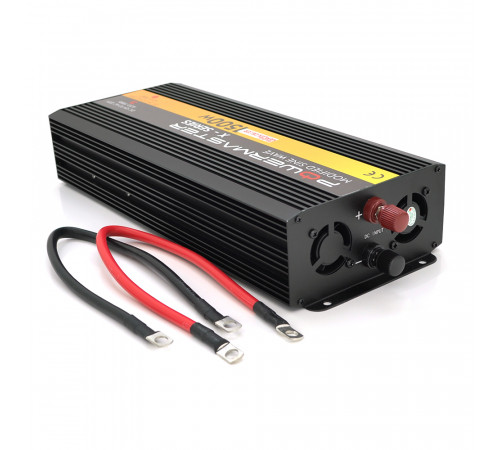 Інвертор напруги POWERMASTER-1500 (900Вт), 12/220V, approximated, 1 універсальна розетка, клем + крокодили, Box
