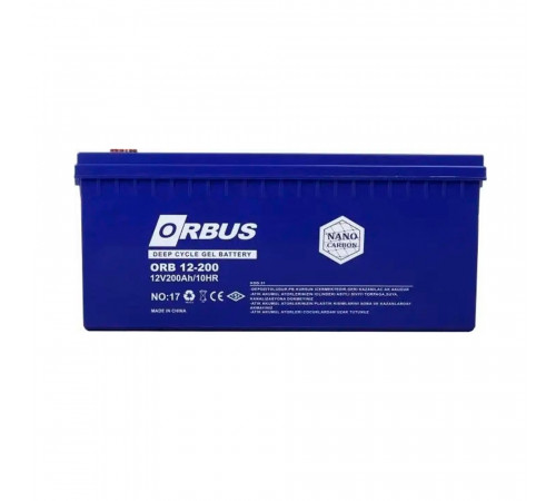 Акумуляторна батарея ORBUS CG12200 GEL 12 V 200 Ah (522 х 238 х 222) Black 62 kg Q1/24