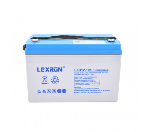 Аккумулятор Lexron LXR12-105 GEL 12V 105AH DEEP CYCLE (330 x 171 x219) 30 kg