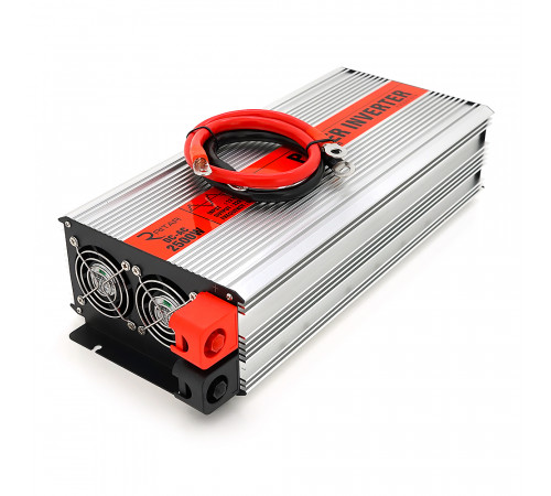 Інвертор напруги RITAR RSX-2500, 12V/220V, 2500W з апроксимувати синусоїдою, 2xShuko, 1xUSB, клемні дроти, BOX, Q4
