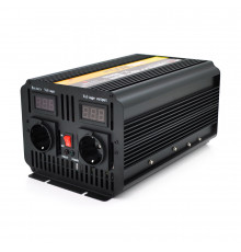 Інвертор напруги POWERMASTER, 24V/220V, 1800W з модифікованою синусоїдою, 2 Shuko, клеми