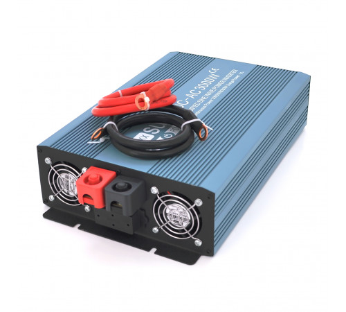 Інвертор напруги Mexxsun MXS-3000, 24V/220V, 3000W з правільною синусоїдою, 2 Shuko, клемні дроти, Q2