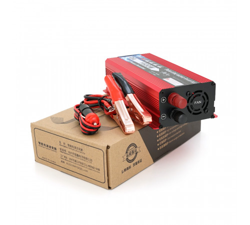 Інвертор напруги DA-1600M (DC:800W), 12/220V з апроксимованою синусоїдою, 1 універсальна розетка, клемні дроти, Q24