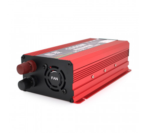 Інвертор напруги CJ-1600M (DC:800W), 12/220V з апроксимованою синусоїдою, 1 універсальна розетка, крокодили, Q24